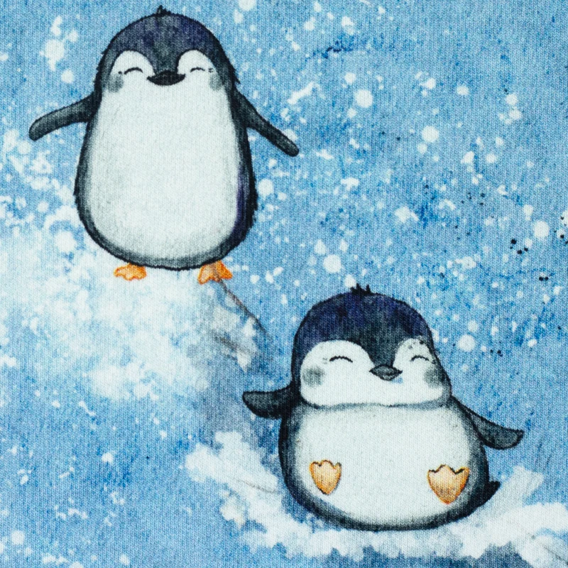 French Terry Arctic by Christiane Zielinski Pinguin Swafing blau