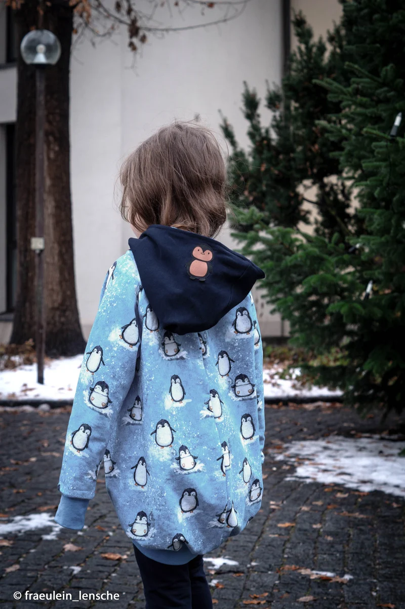 French Terry Arctic by Christiane Zielinski Pinguin Swafing blau