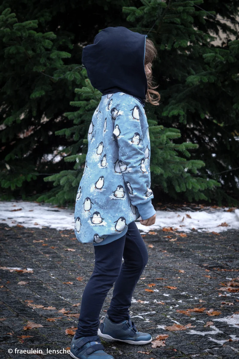 French Terry Arctic by Christiane Zielinski Pinguin Swafing blau