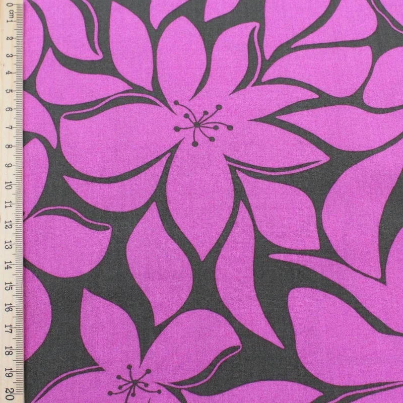 Viskose Stoff Rosa Blumen