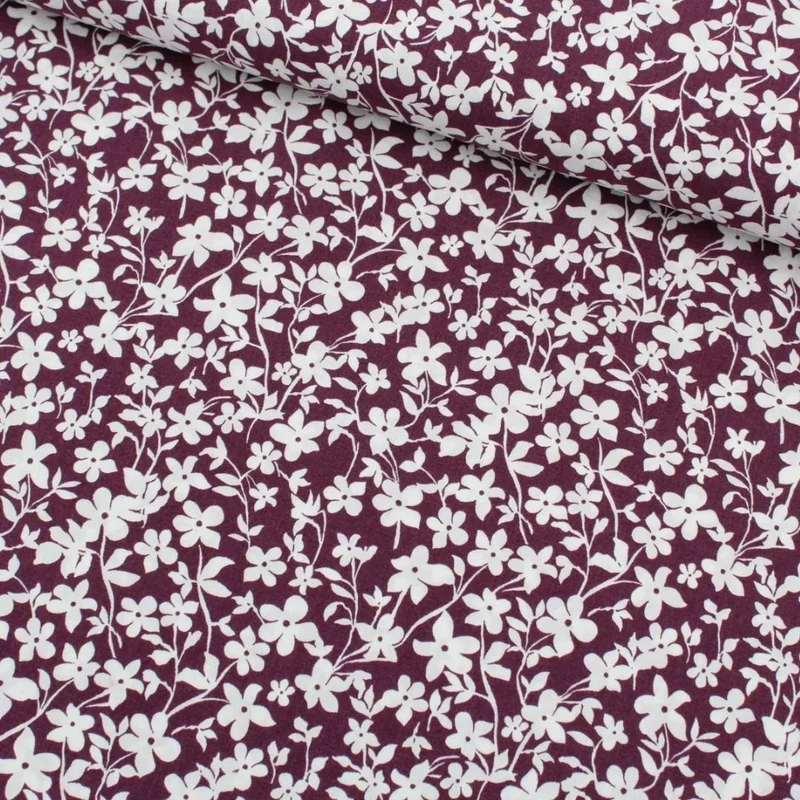 Viskose Stoff kleine Blumen