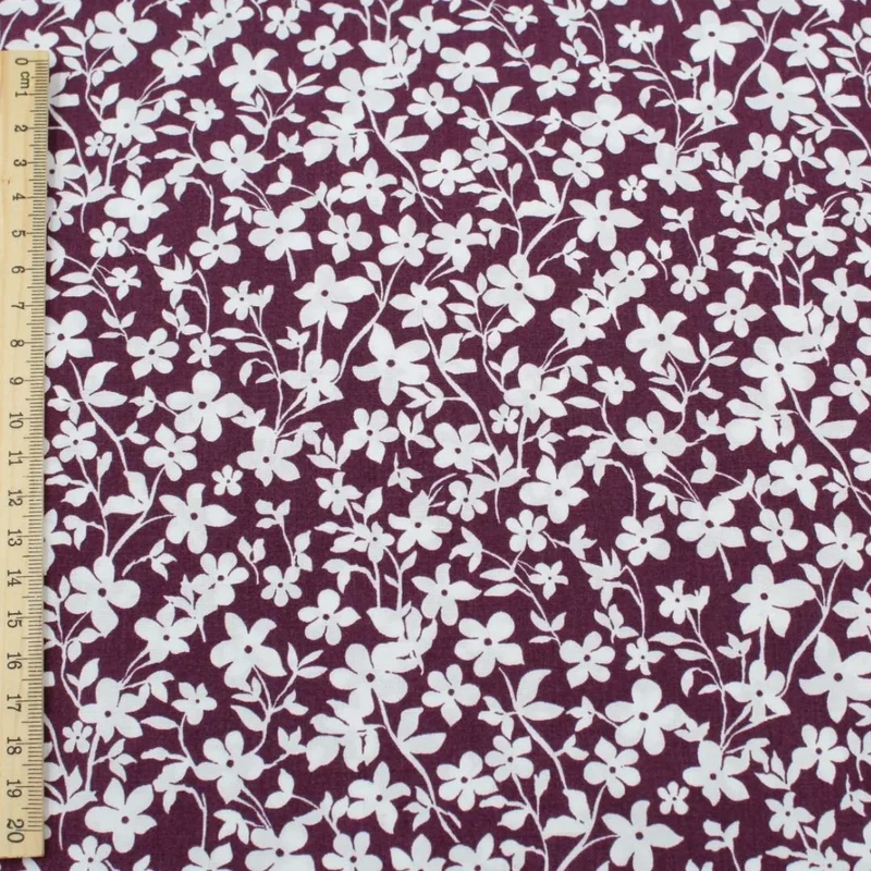 Viskose Stoff kleine Blumen