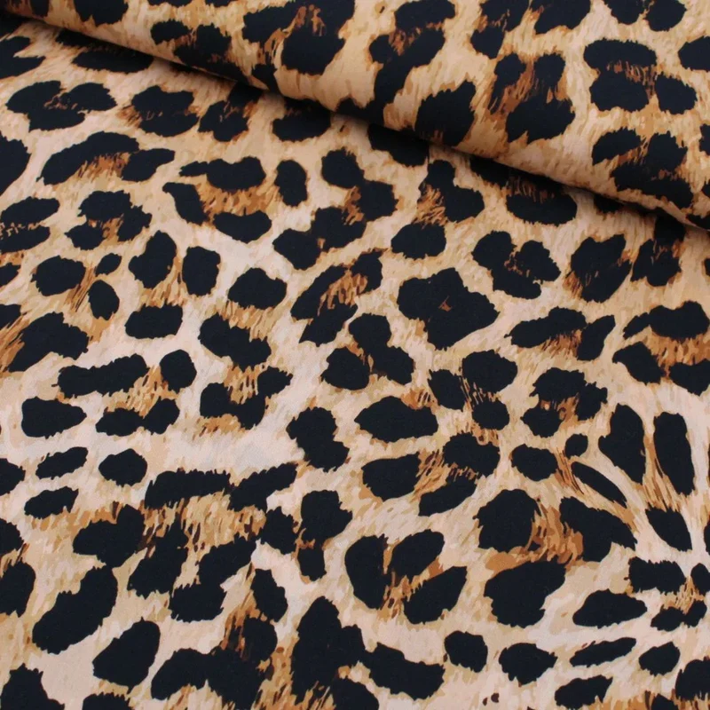 Viskose Stoff Leopardenmuster