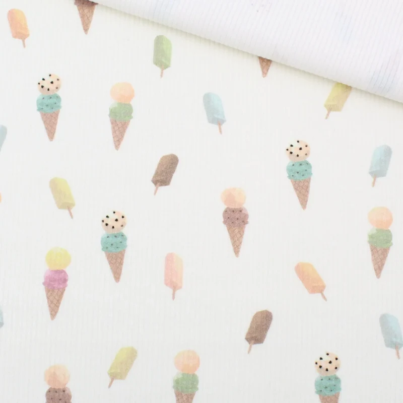 Rippenjersey Stoff Eiscreme
