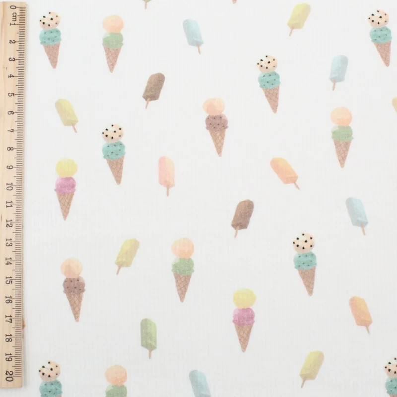 Rippenjersey Stoff Eiscreme