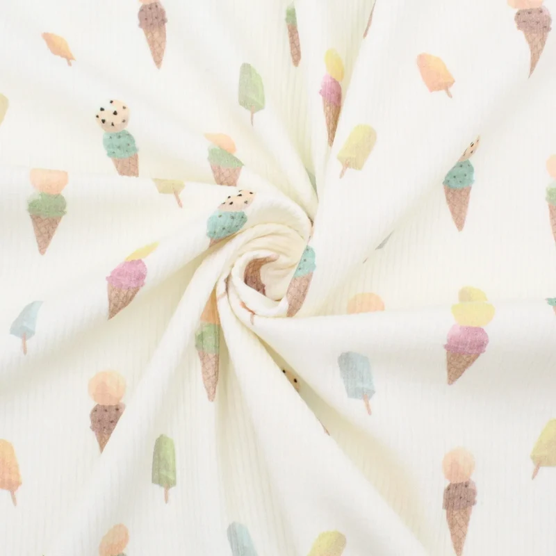 Rippenjersey Stoff Eiscreme