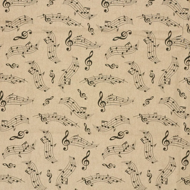 Leinenoptik Musiknoten – Beige