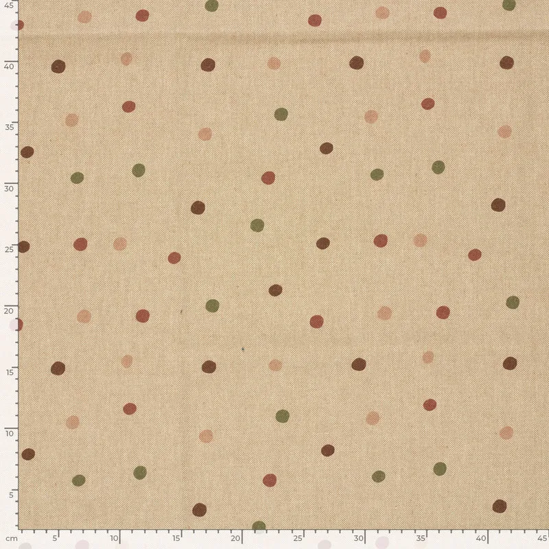 Leinenoptik Punkte – Beige