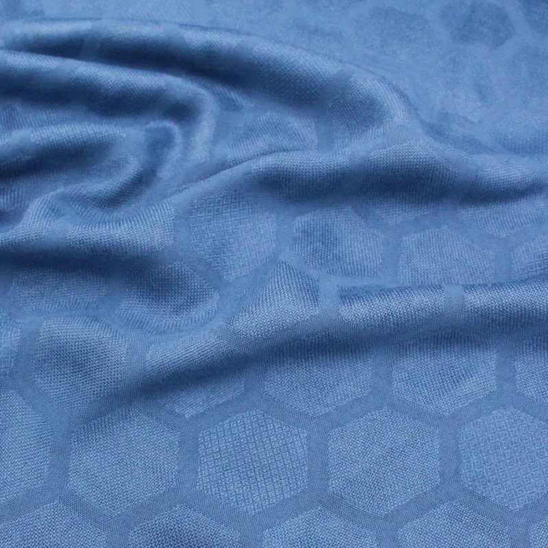 Viskose-Bambus Stoff Wabenmuster | Blau