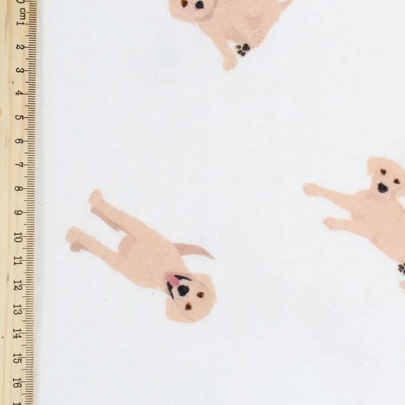 Flanell - Hunde-Muster | Ecru