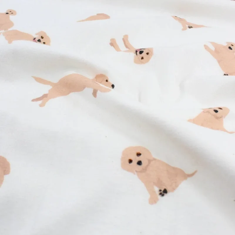 Flanell - Hunde-Muster | Ecru