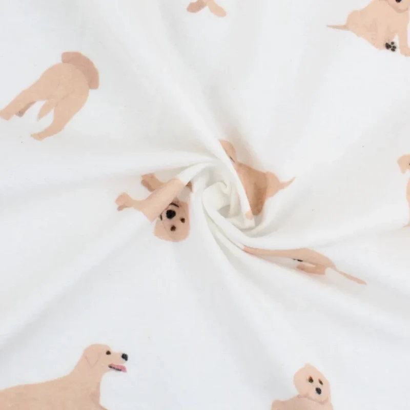 Flanell - Hunde-Muster | Ecru