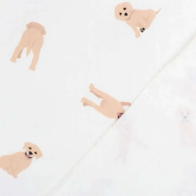 Flanell - Hunde-Muster | Ecru