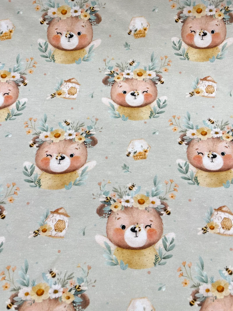Baumwolljersey Bär mit Honigbiene by Ludos Lieblinge