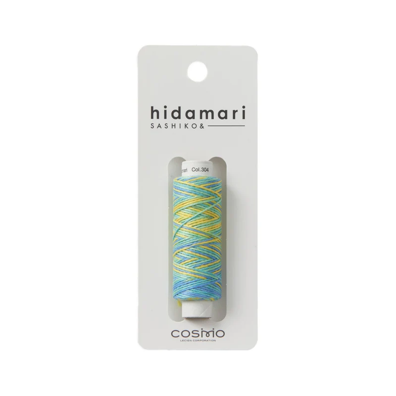 Hidamari Sashiko Garn - Multicolor - 304 gelb türkis