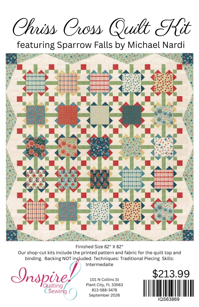 Chriss Cross Quilt Kit featuring Sparrow Falls