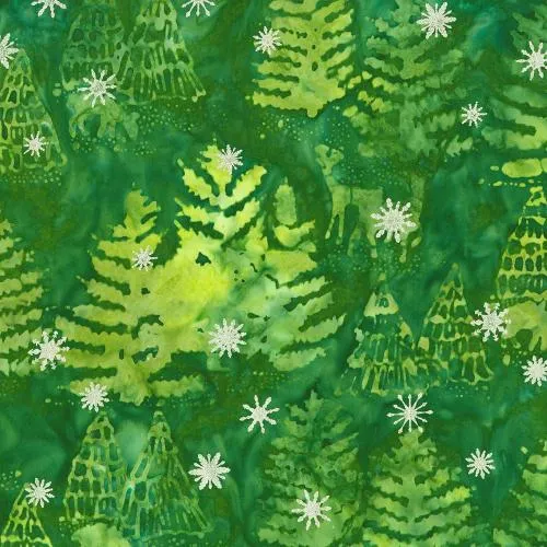Robert Kaufman, Artisan Batiks, Evergreen Metallic Batiks - 10pc Fat Quarter Bundle