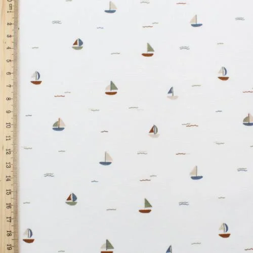 Jersey Stoff Segelboote