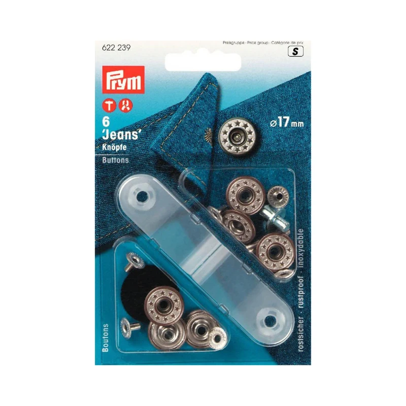 Prym Jeans-Knöpfe Stern 17 mm – 6 Stück