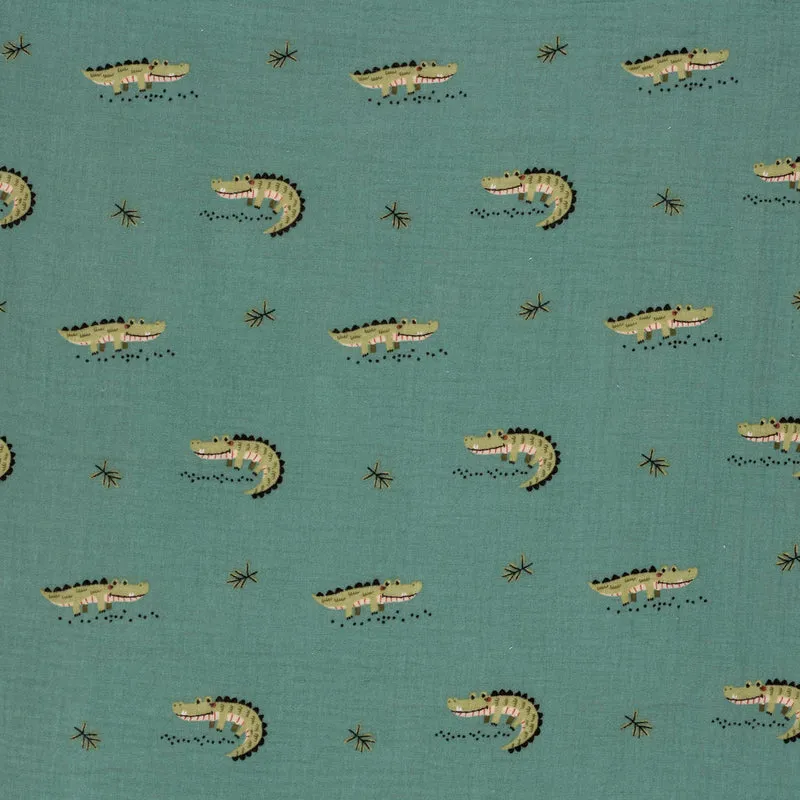 Musselin Krokodile – Indigo