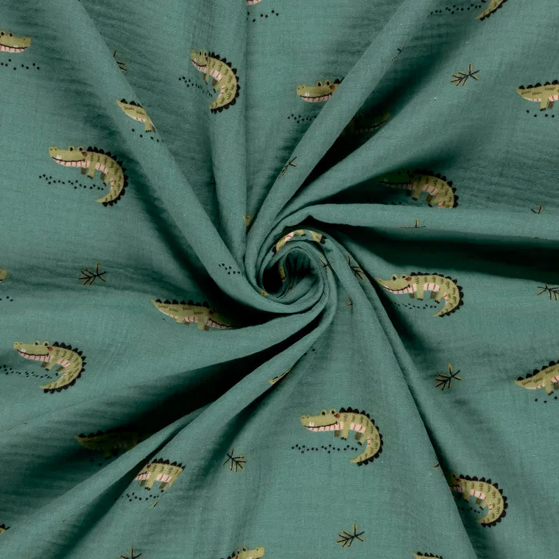Musselin Krokodile – Indigo