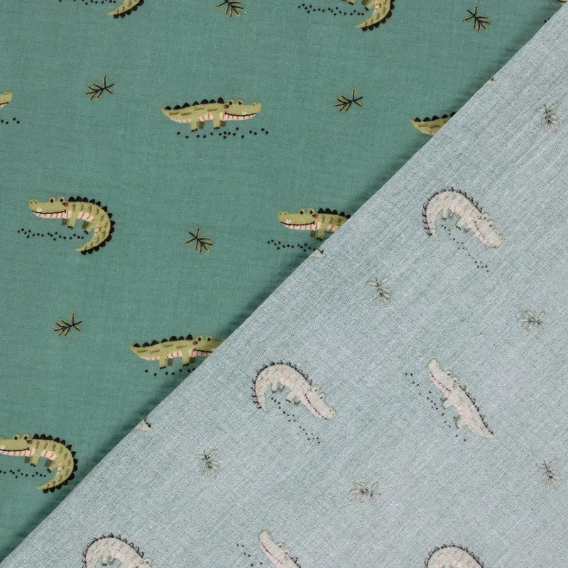 Musselin Krokodile – Indigo