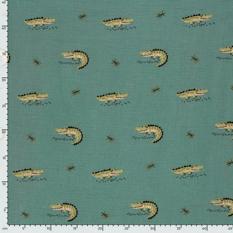 Musselin Krokodile – Indigo
