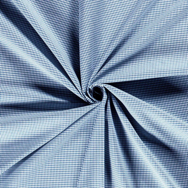 Baumwollpopeline Karo – Indigo