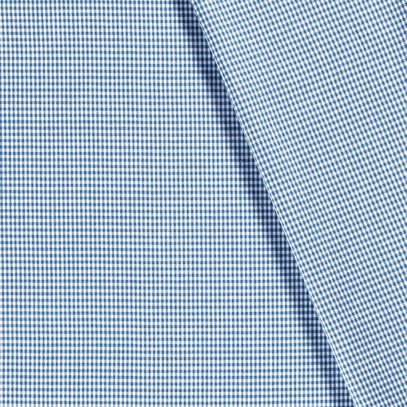 Baumwollpopeline Karo – Indigo