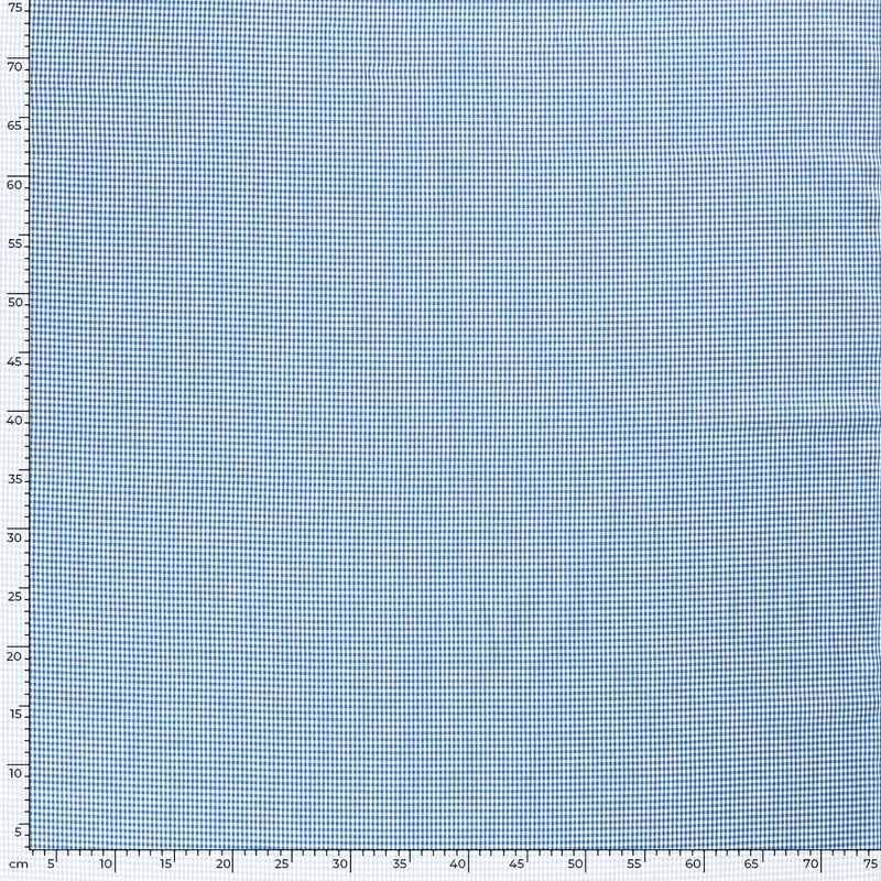Baumwollpopeline Karo – Indigo