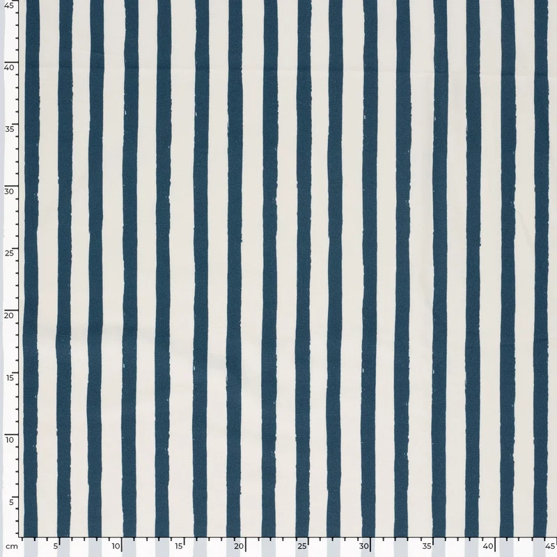 French Terry GOTS Streifen – Stahlblau
