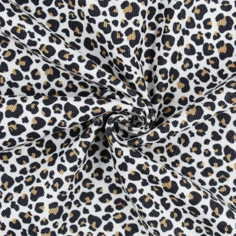 Feincord Leopardenmuster