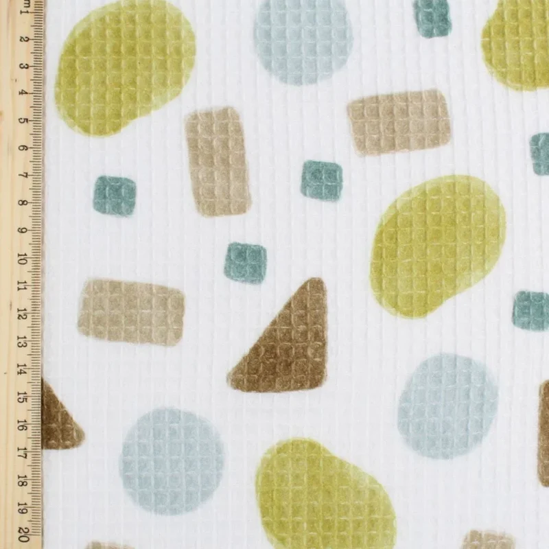 Waffelstoff geometrische Figuren | Gelb