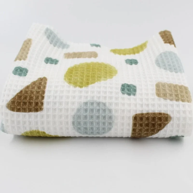 Waffelstoff geometrische Figuren | Gelb