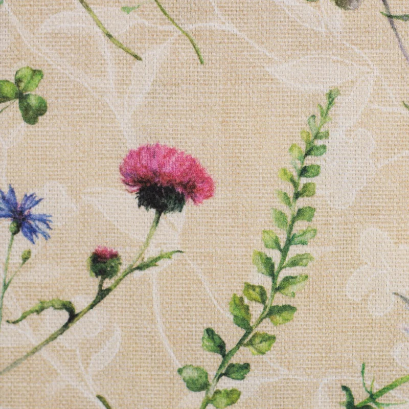 Canvas Leinenoptik Blumen beige Swafing Wilma