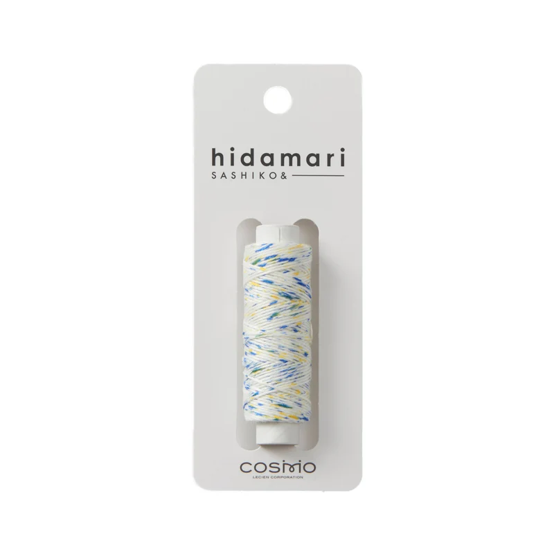 Hidamari Sashiko Garn - Kasuri - 105 blau gelb