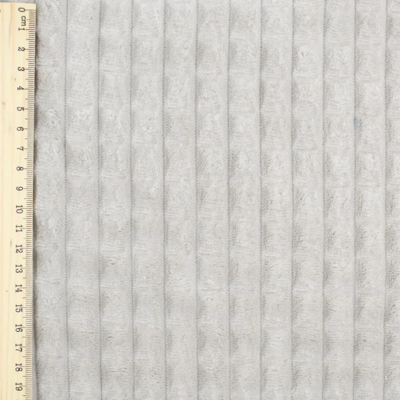 Cord mit Quadratten | Velour Polsterstoff