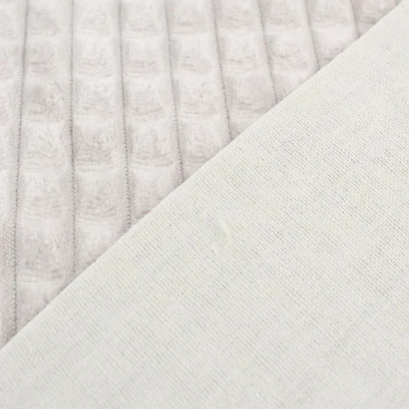 Cord mit Quadratten | Velour Polsterstoff
