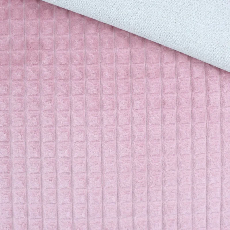 Cord mit Quadratten | Velour Polsterstoff