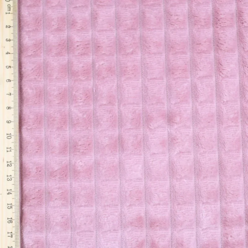 Cord mit Quadratten | Velour Polsterstoff