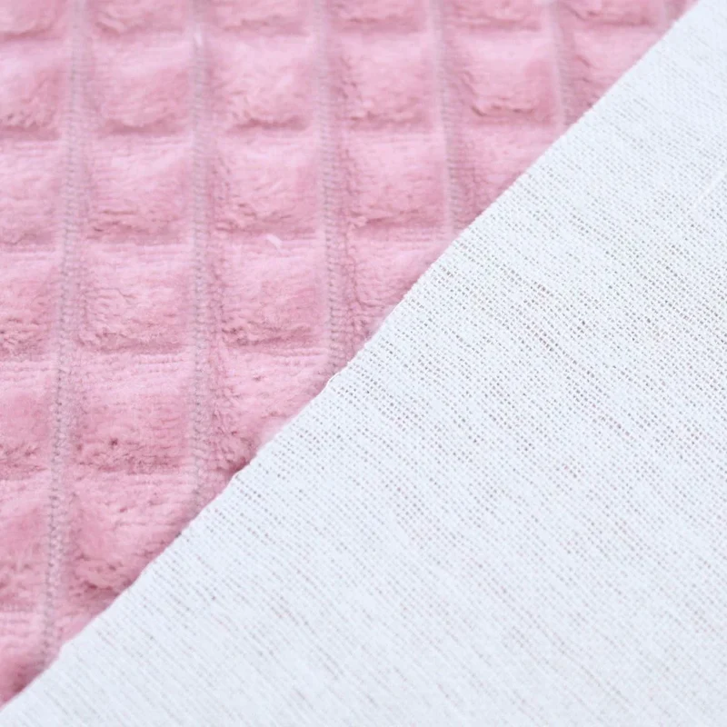 Cord mit Quadratten | Velour Polsterstoff