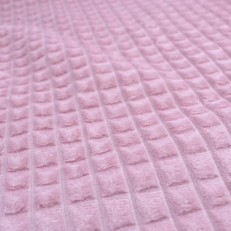 Cord mit Quadratten | Velour Polsterstoff