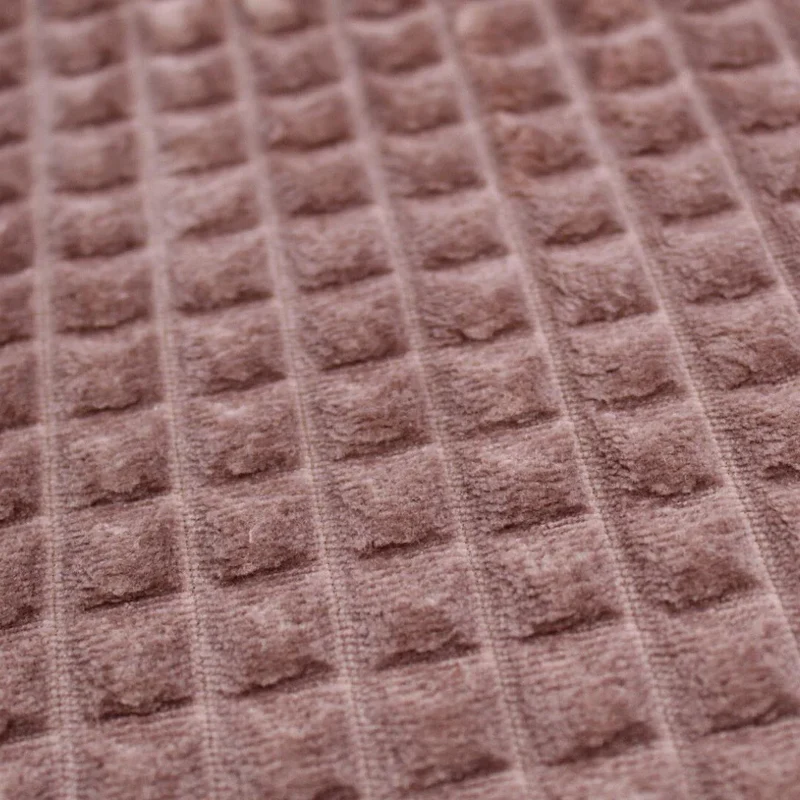 Cord mit Quadratten | Velour Polsterstoff