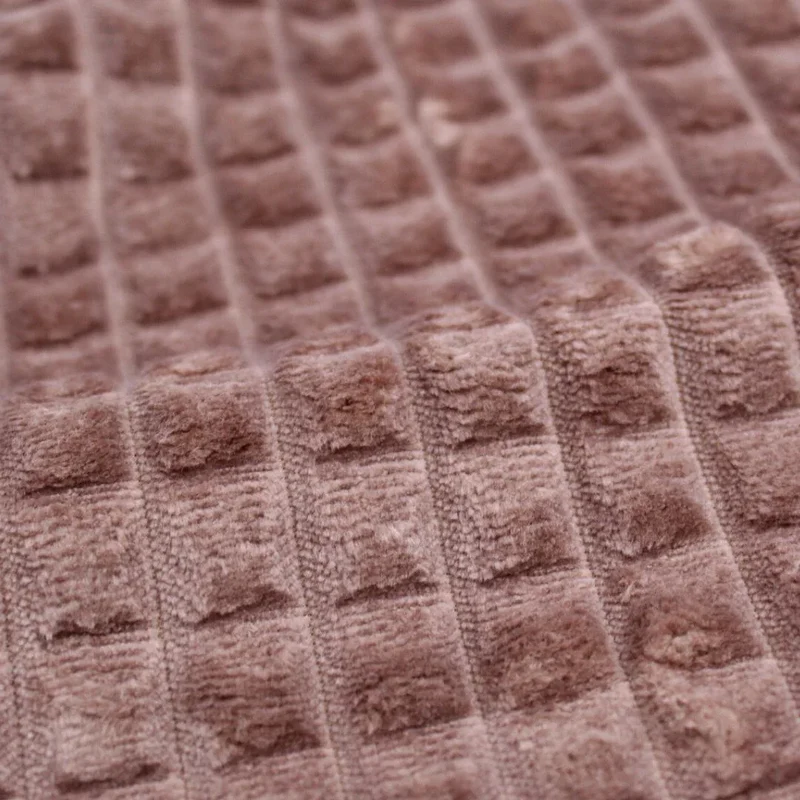 Cord mit Quadratten | Velour Polsterstoff