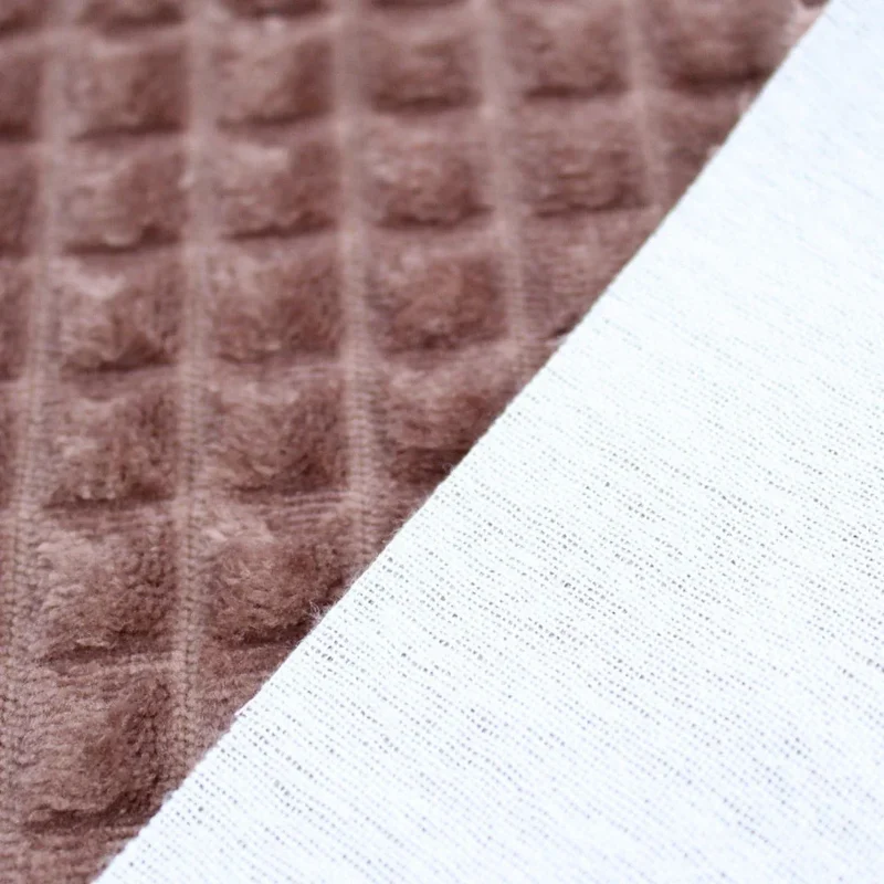 Cord mit Quadratten | Velour Polsterstoff
