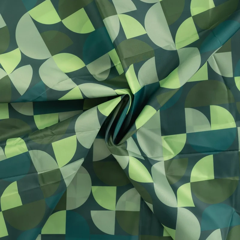 Wasserabweisender Poncho Stoff Geometrisch | Grün
