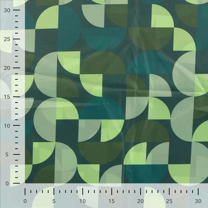 Wasserabweisender Poncho Stoff Geometrisch | Grün