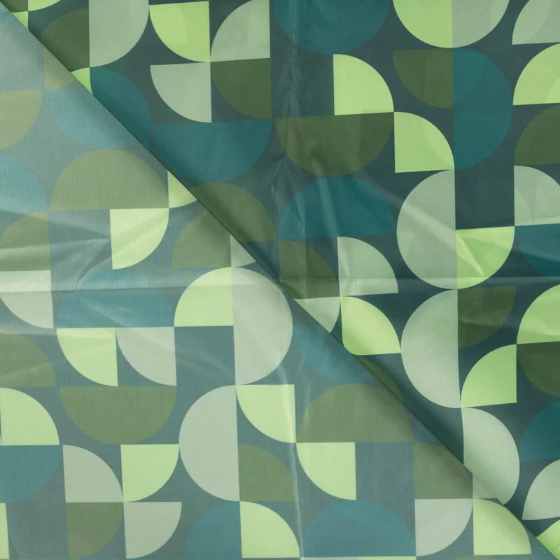 Wasserabweisender Poncho Stoff Geometrisch | Grün