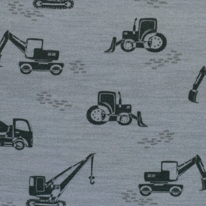 Baumwolljersey Baustelle Bagger, Betonmischer by JaTiJu von Swafing