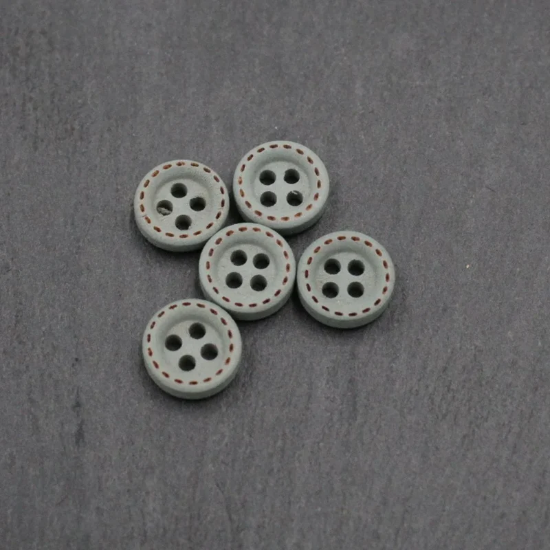 Holzknöpfe 10 mm – Set 5 Stück | Bunt | 4-Loch-Knöpfe